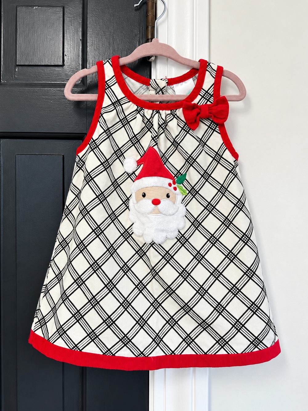 Nannette Baby Girls 24M Christmas Santa Plaid Corduroy Dress